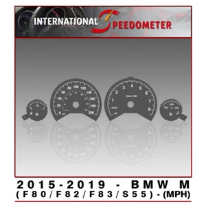 Color Speedometer Faceplate Fits a 2015 to2019 BMW M Power (F80/F82/F83/S55) MPH - Picture 1 of 3