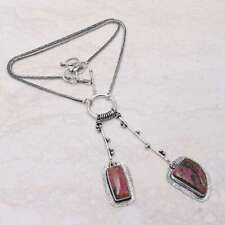 Rhodonite Gemstone Ethnic Handmade Necklace Jewelry 26 Gms AN-6826
