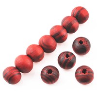 100 Pcs 8mm RED Wood Woodgrain Spacer Loose beads Bracelets charms Findings