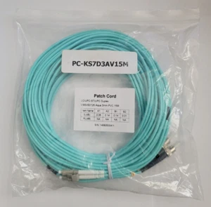 Fiber Optic Patch Cord LC/UPC-ST/UPC Duplex OM3 50/125 3mm PVC 15M PC-KS7D3AV15M - Picture 1 of 6