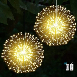 Outdoor 120LED Firework Fairy String Lights 8 Mode Hanging Lamp Garden Xmas Tree - Picture 1 of 11