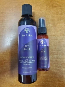 2 Pack: AS I AM RICE WATER Conditioner 8 oz. & Rice Water 2 oz. E11B - Picture 1 of 3