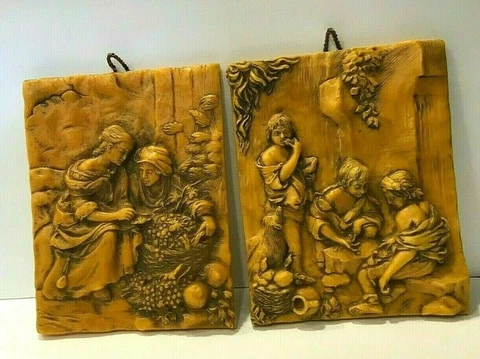 ESTEBAN MURILLO Wax Plaques Fruit Merchant & Begging Boys at Craps Game Germany Cover