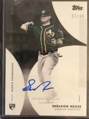 2020 Topps Progression #4A-A Sheldon Neuse Oakland Athletics AUTO AUTOGRAPH /99 - Image 1 of 2