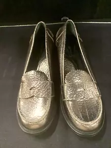 Via Spiga Silver Metallic Loafers / Shoes Womens 5/1/2 - Picture 1 of 6