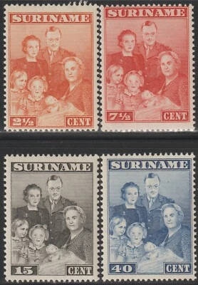 EDSROOM-16924 Suriname 176-179 MNH 1943 Complete Royal Family - Image 1 of 2