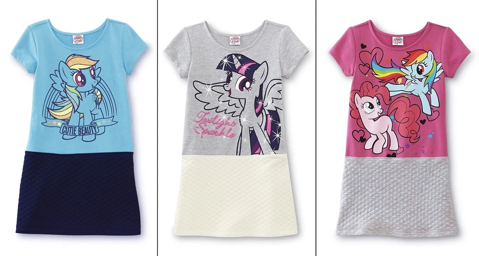 Girls My Little Pony Dress Size 8,10-12 L,14-16 XL Twilight Sparkle Rainbow Dash - Image 1 of 1