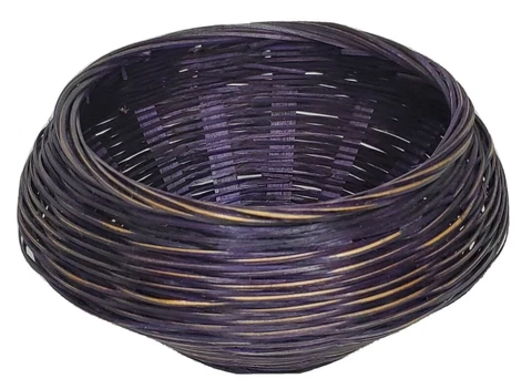 Planter Wicker Basket Round 4" Tall 5.63" Opening Purple Wide Middle Storage Cover