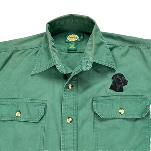 De Colección Cabelas Para Hombres L Alto Verde Peso Pesado Bordado Caza Negro Labrador Perro - Imagen 1 de 10