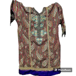 Auténtico pecho étnico vintage indio niño Kurta/Kameez adornado 26" - Imagen 1 de 11
