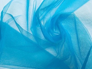 Dress Tutu Skirt Net Fabric Mesh Bridal Material Tulle 68" Wide - Turquoise Blue - Picture 1 of 5