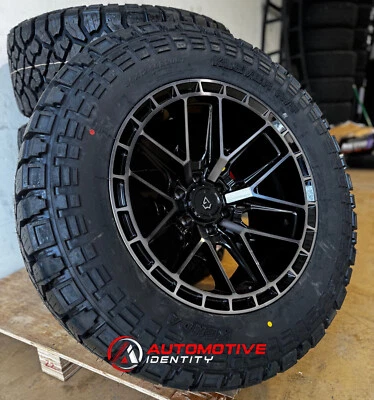 20x10 Arena Battle Black Wheels 35" Kenda RT Tires 8x6.5 GMC Sierra 2500 3500 - Image 1 of 4