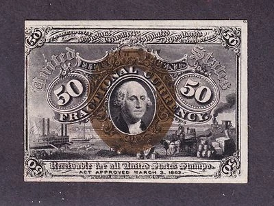 US 50c Fractional Currency Note 2nd Issue Fiber Paper FR 1322 CU - Image 1 of 2