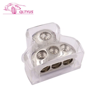 3 Way Distribution Block 0 Gauge GA in 4 Gauge Out Car Audio Power Wire Splitter - Image 1 of 4