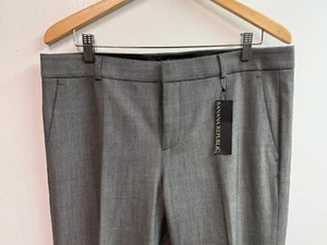 Banana Republic Logan Grey Trouser Sz 12 Long NWT - Picture 1 of 11