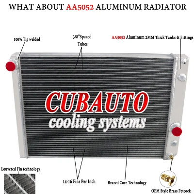 4-ROW RADIATOR FIT 1991 1992 1993 1994 1995 1996 CHEVROLET CORVETTE 5.7 V8 AT/MT - Image 1 of 4