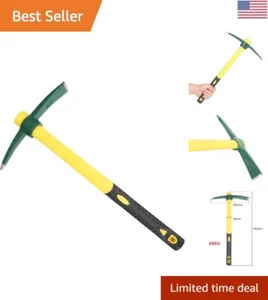 18-Inch Steel Forged Pick Axe with Fiberglass Handle - Premium Garden Tool fo... - Picture 1 of 10
