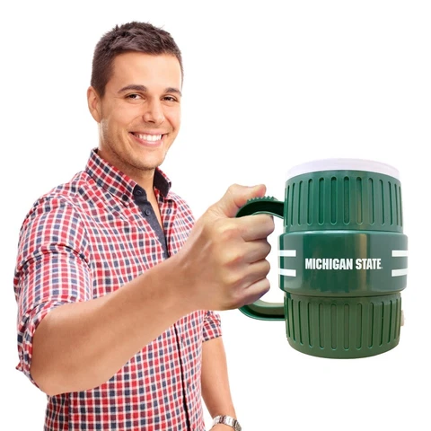 MICHIGAN STATE SPARTANS Water Cooler Mug - Beer Coffee Cup Stein Tailgating Gift Cover