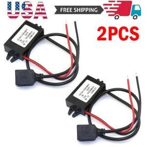 2PC DC-DC 12V To 5V Converter Step Down module USB Output Power Adapter 3A 15W* - Picture 1 of 8