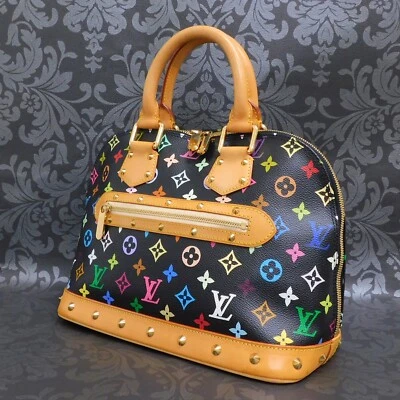 LOUIS VUITTON MONOGRAM Multicolor Black ALMA Handbag Bag #28 Rise-on - Image 1 of 4