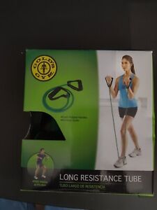 Gold's Gym Long Resistance Tube Green Resistance Band w Foam Padded Handles