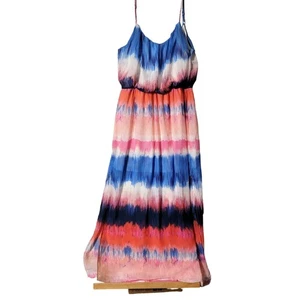 Bisou Bisou Michele Bohbot Womens Maxi Dress Size 16 Bohemian Vacation Time - Picture 1 of 10