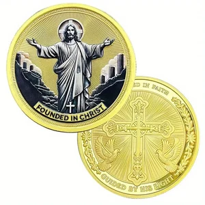 Color Printing Jesus Commemorative Coin Craft Collectible Unique Gift 1pc - Picture 1 of 6