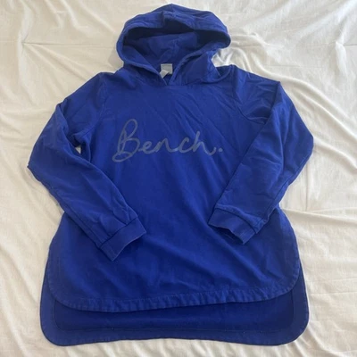Bench. Script Cursive Logo Hoodie - Blue / Size Medium - Image 1 of 2