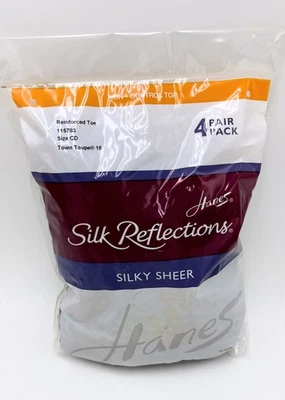 Hanes Silk Reflections Silky Sheer Non-Control Top RT 4 PACK CD Taupe 115783 - Image 1 of 2