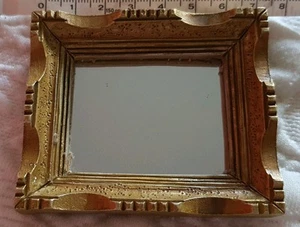 Miniature Dollhouse Mirror Decorative Gold Wall Mirror 1/12th Scale Miniature - Picture 1 of 4
