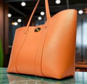 Borsa a tracolla Mulberry Bayswater in pelle arancione chiusura girevole - Foto 1 di 16