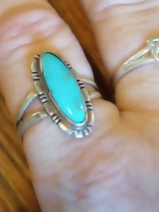 Vintage. Navajo Türkis Ring. Signiert. Sterling Silber. Größe 8,5 - Bild 1 von 6