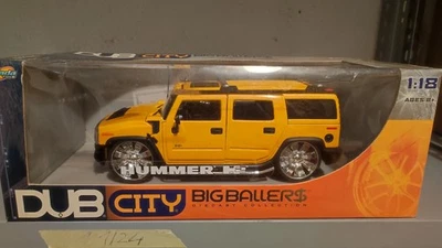 JADA TOYS DUB CITY HUMMER H2 1/18 NEW ITEM CON SCATOLA YELLOW - Immagine 1 di 4