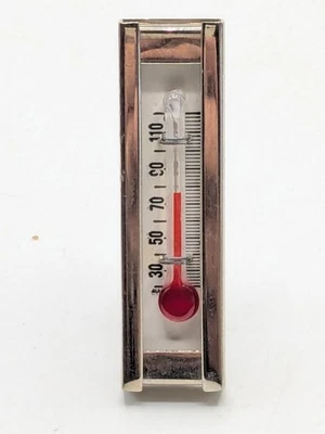 Vintage Silver Tone Glass Thermometer Tie Clasp - Image 1 of 4