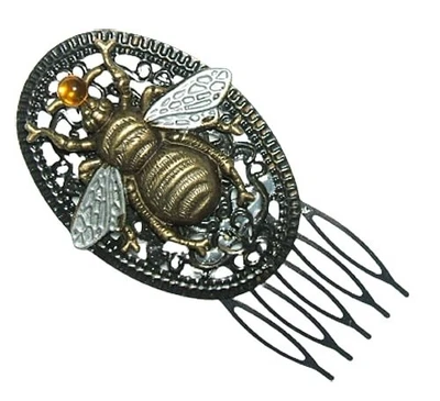 Ornamento decorativo acessório de cabelo BUMBLE BEE HAIR SIDE PENTE METAL - Imagem 1 de 2