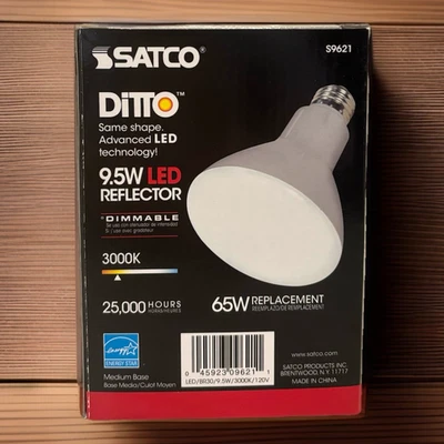 SATCO S9621 - 9.5 Watt BR30 LED Reflector Dimmable 3000K Light Bulb - Soft White - Image 1 of 4