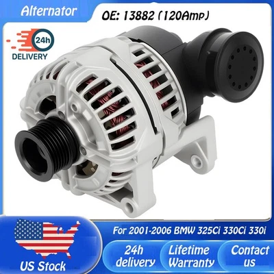 Alternator 13882 for BMW 2001-2006 325i 325Xi 330Ci Z3 325Ci 525i 323i 330i 530i Foto 1 de 4