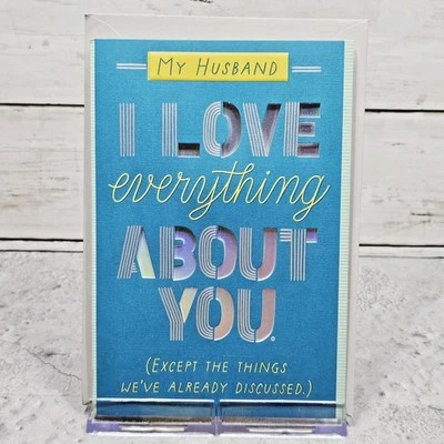 Tarjeta de felicitación de aniversario Hallmark 5x7 My Husband Love azul plata humor Foto 1 de 4