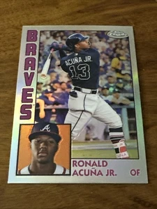 Ronald Acuna Jr. 2019 #84TC-24 Topps cromo 1984 refractor plateado Braves-MLB - Imagen 1 de 4