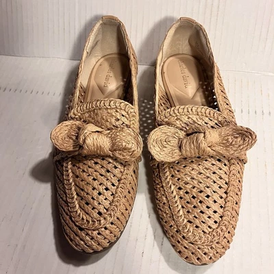 CHARLES DAVID Woven RAFFIA LOAFER NATURAL Flats SIZE 8 M - Image 1 of 4