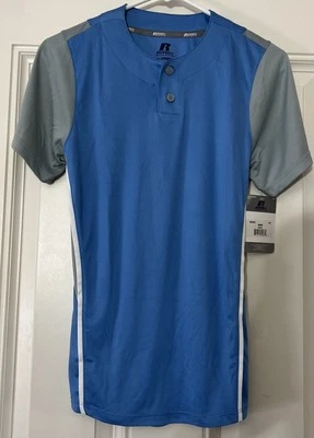Russell Athletic Boy's Youth Two-Button Placket Baseball Jersey Cool Size M - Image 1 of 4