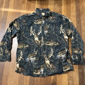 Legacy Falls Outfitters Deer Camo Printed Long Sleeve Button Down Size XL - Picture 1 of 10