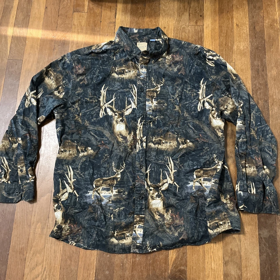 Legacy Falls Outfitters Deer Camo Printed Long Sleeve Button Down Size XL - Image 1 of 4