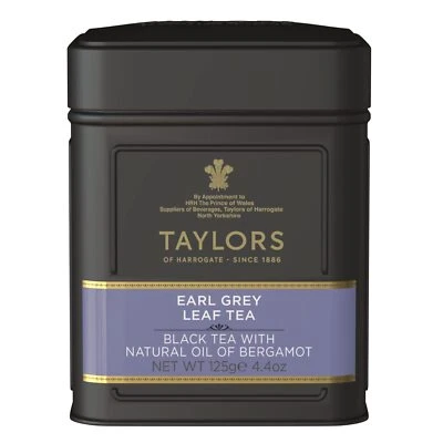 Taylors of Harrogate Earl hoja suelta gris 4,41 onzas lata Foto 1 de 4