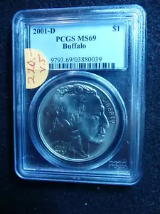 USA 2001-D PCGS MS69 Buffalo 1 dollar - Picture 1 of 3