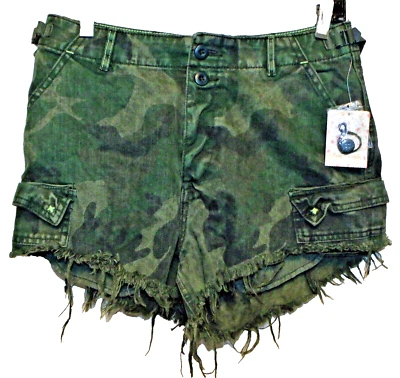 Pantalones cortos de tiro alto WE THE FREE PEOPLE Commander Cutoff camuflaje corte cargo nuevos con etiquetas 6 Foto 1 de 4