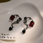 1Pair Thorn Vine Red Rose Blossom Earrings Creative Rose Ear Loop Jewelry Gi  YK