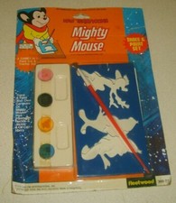 Vintage TERRYTOONS MIGHTY MOUSE PAINT SET UNUSED ON THE CARD RARE MOC