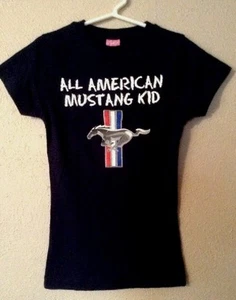YOUTH/GIRLS/KIDS MUSTANG T-SHIRT ALL AMERICAN MUSTANG KID XS,S,M,L FS NEW - Picture 1 of 2