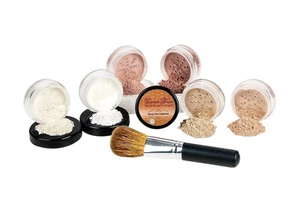 XXL KIT with BRUSH (PINK BISQUE) Full Size Mineral Makeup Set Bare Face Powder - Picture 1 of 6